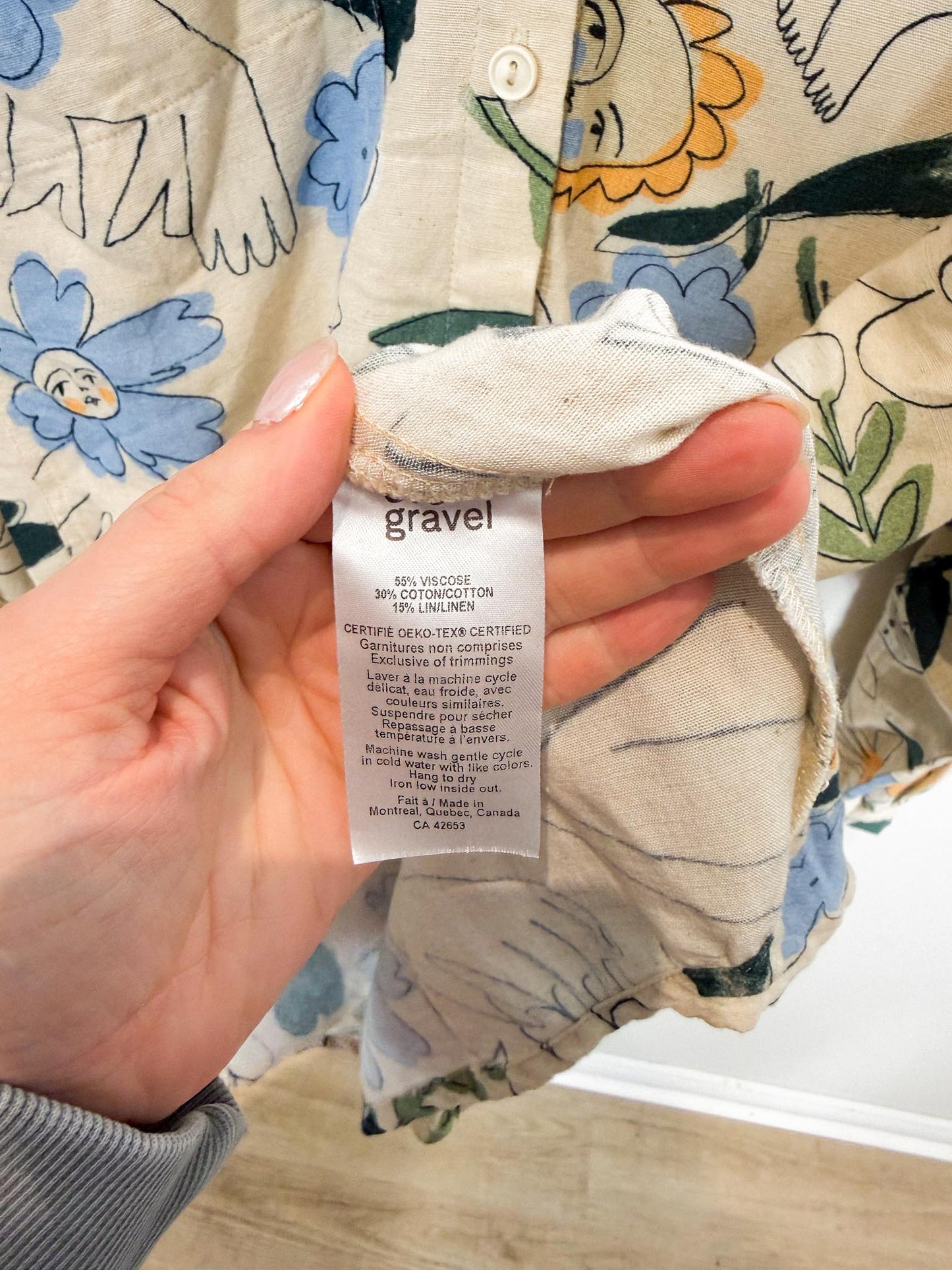 Eve Gravel Sustainable "Romy Shirt in Filles Fleurs" (Size M)