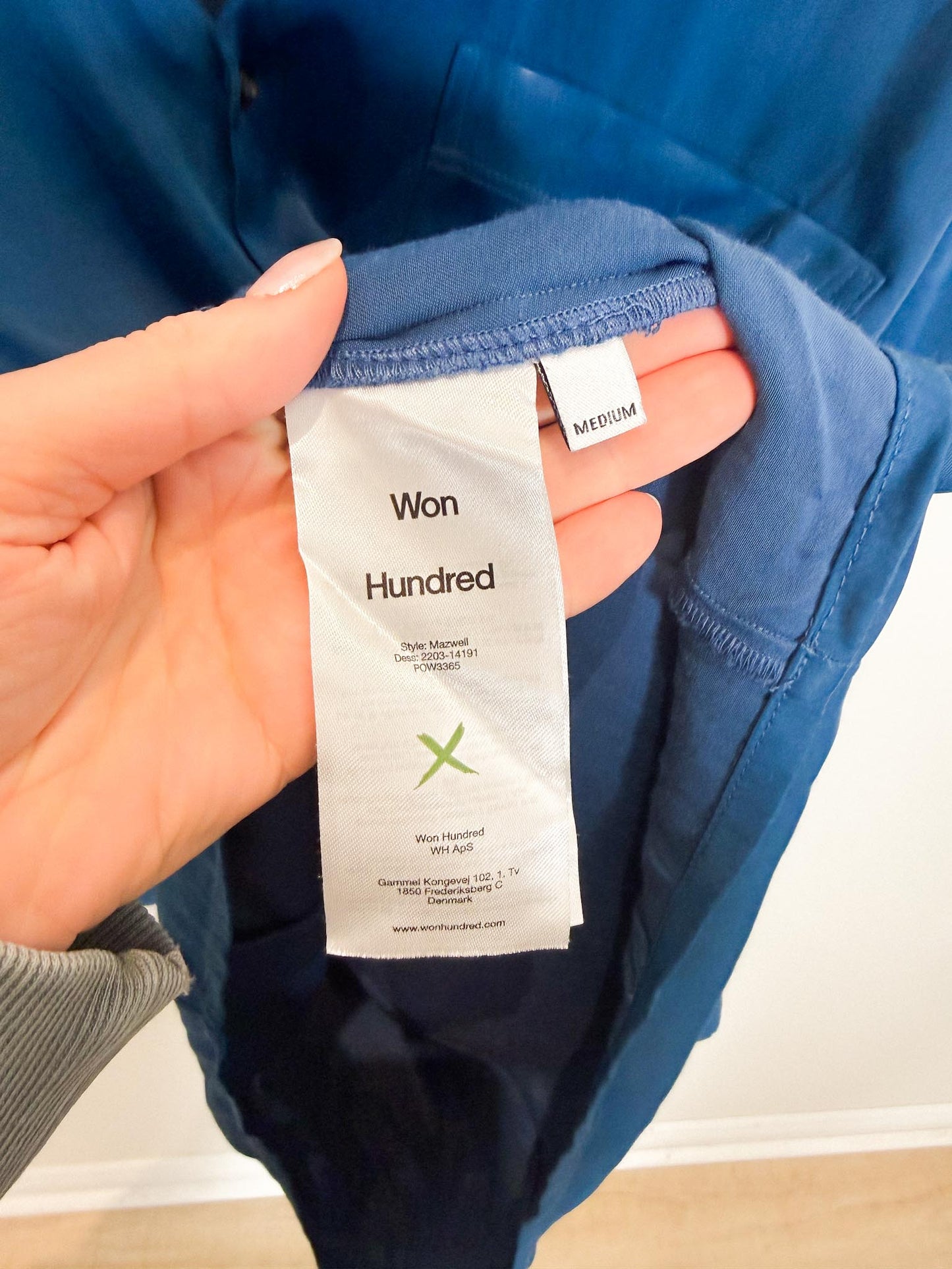 Won Hundred Danish "Blue Mazwell Shirt" (Size M/L)