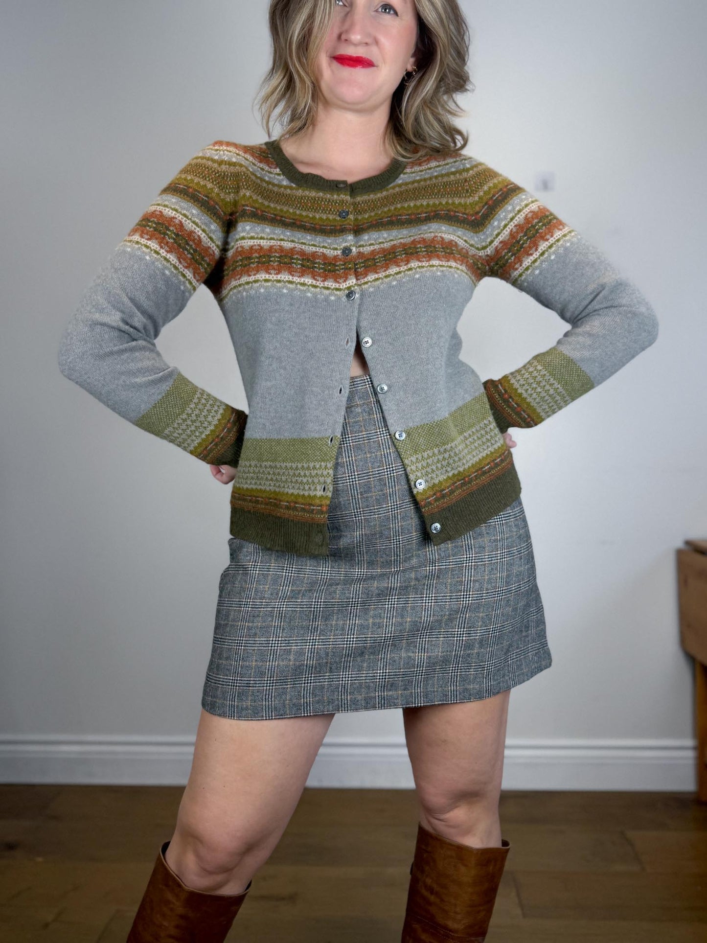 Hudson North Plaid Wool Mini Skirt (Size 14)