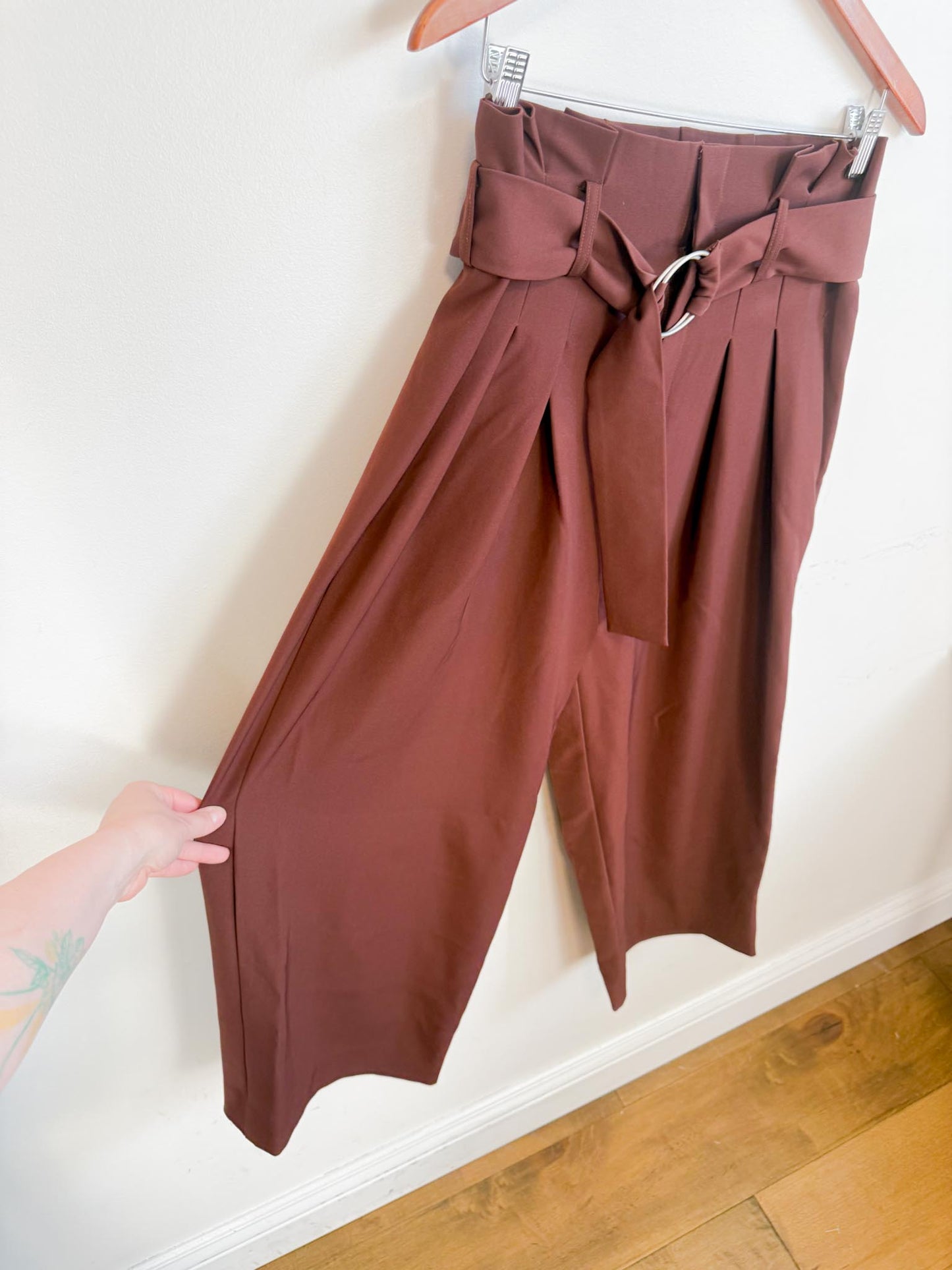 InWear High Rise Belted Culottes in Brown (Size 10)