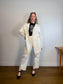 Wilfred Alpaca Long Crochet Knit Cardigan in Cream (Size L)