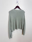 L'ENVERS Sustainable Knitwear "Organic Cotton Cropped Sweater in Mint Green" (Size L)
