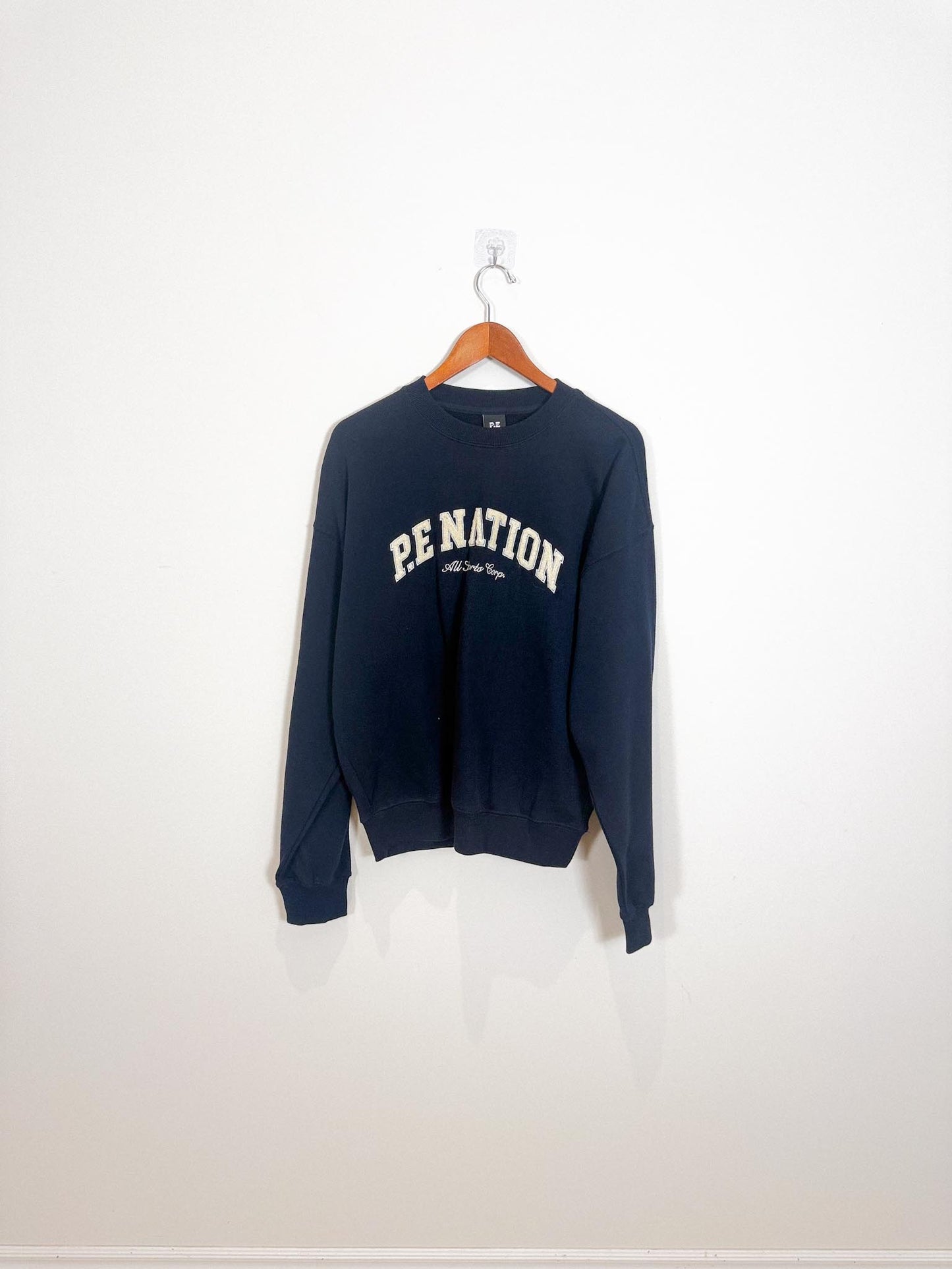 PE Nation Crewneck in Navy (Size XS-M)