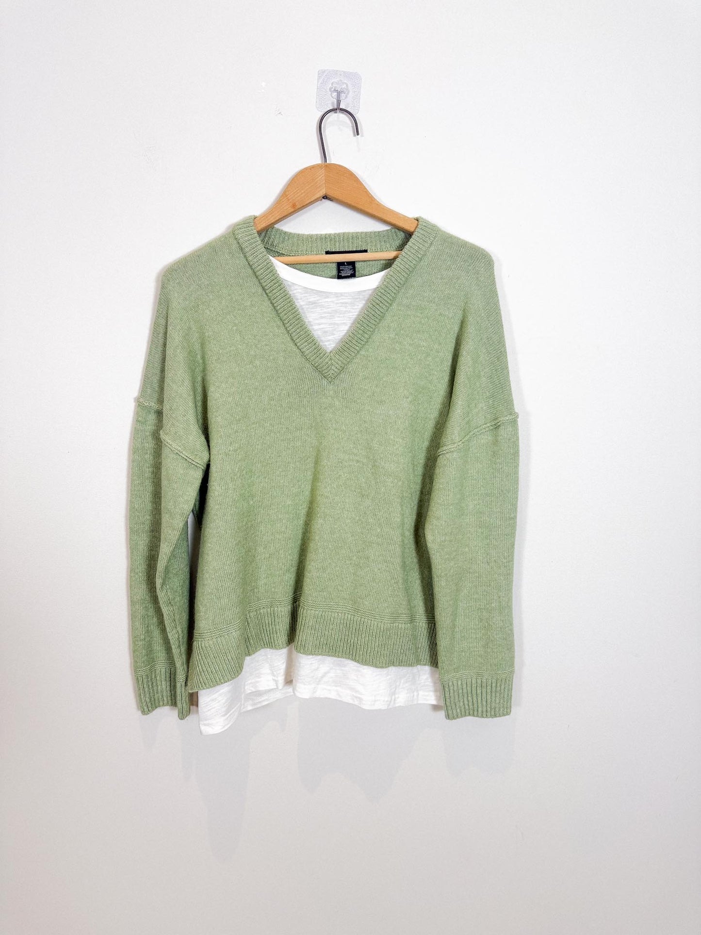 Anthropologie Design History Layered V-Neck Sweater (Size L)