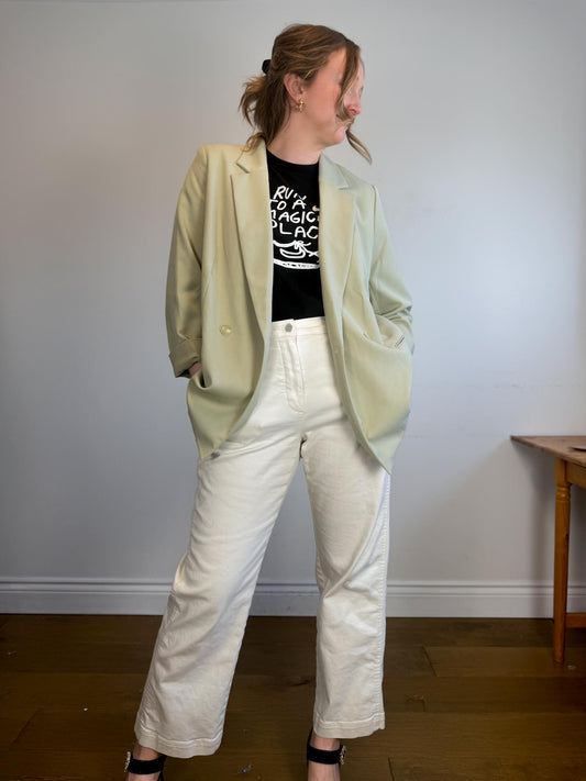 H&M Oversized Blazer in Light Grey Green NWT (Size L)