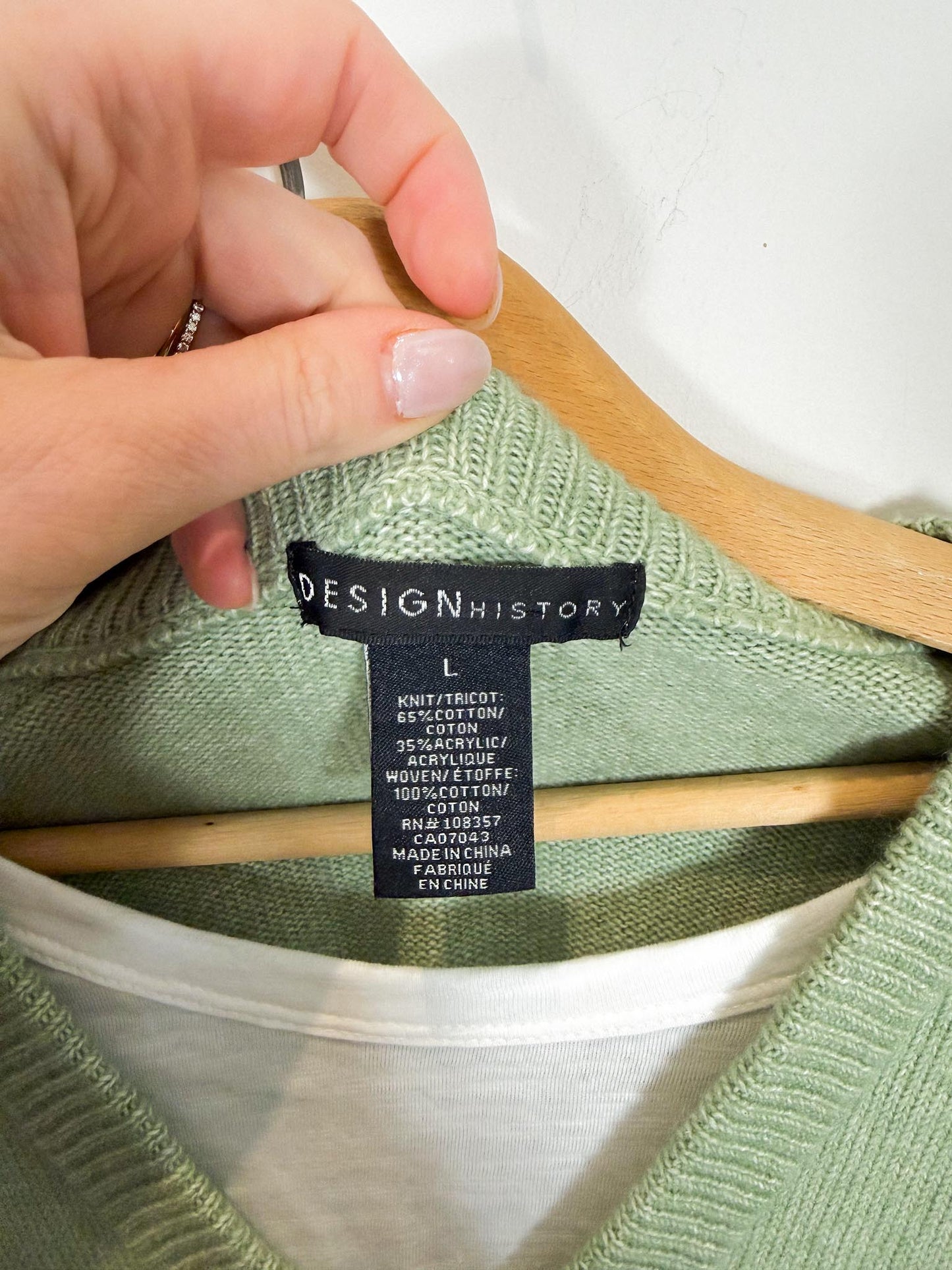 Anthropologie Design History Layered V-Neck Sweater (Size L)