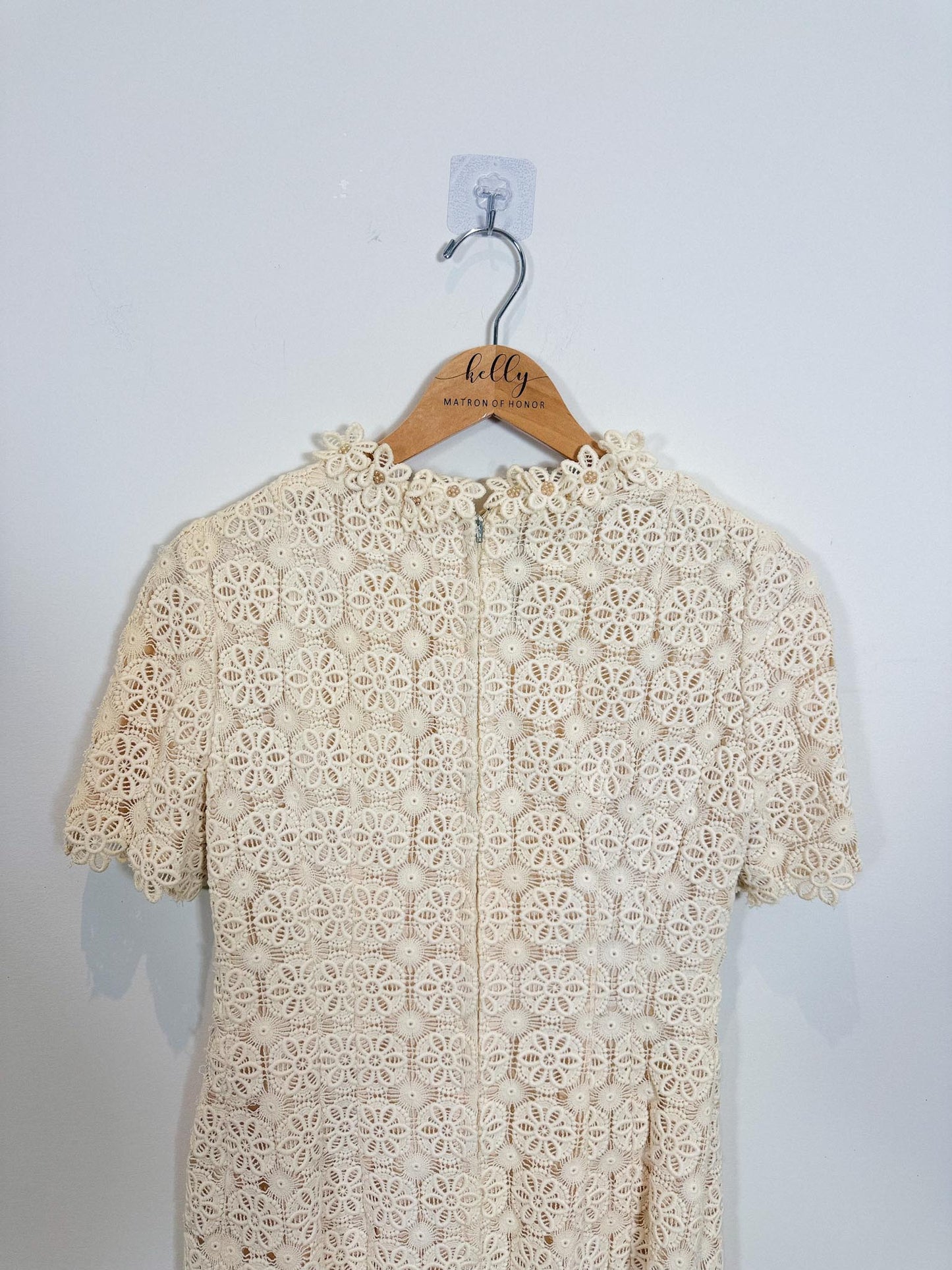 Vintage 1960s Crochet Lace Mini Dress SOLD AS IS (Size S)