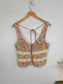Free People "Kiana Lace Floral Printed Tank Top"  (Size L)