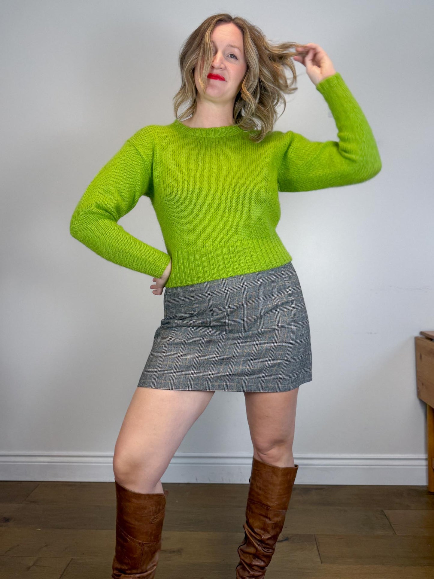 Vintage Green Wool Crewneck (Size S)