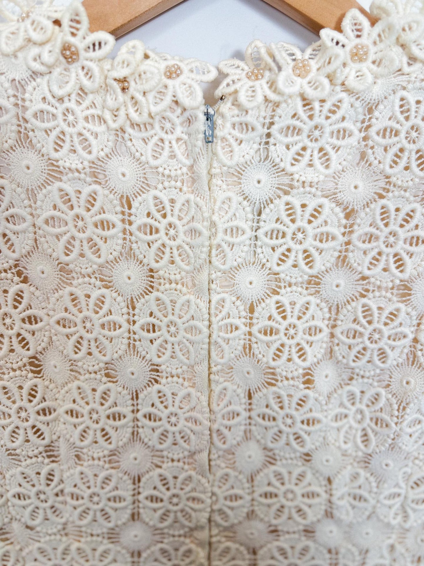 Vintage 1960s Crochet Lace Mini Dress SOLD AS IS (Size S)