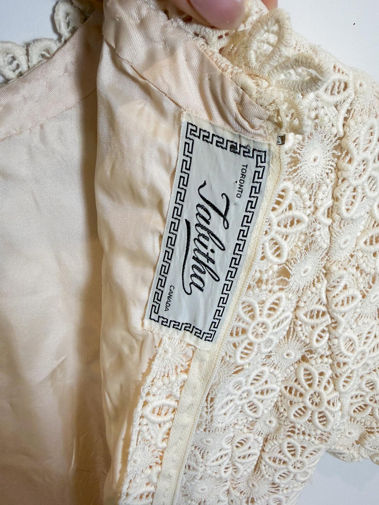Vintage 1960s Crochet Lace Mini Dress SOLD AS IS (Size S)