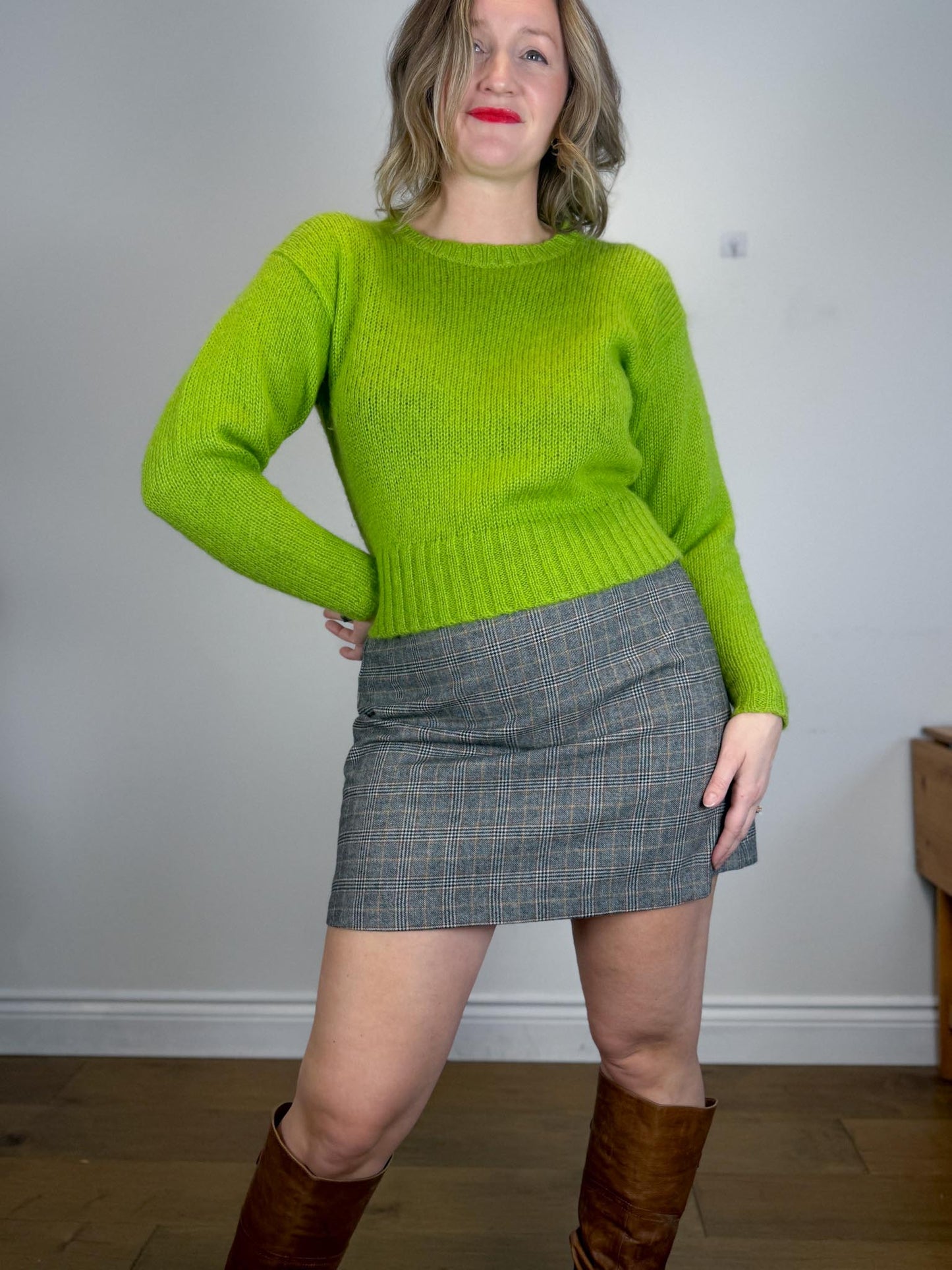 Vintage Green Wool Crewneck (Size S)