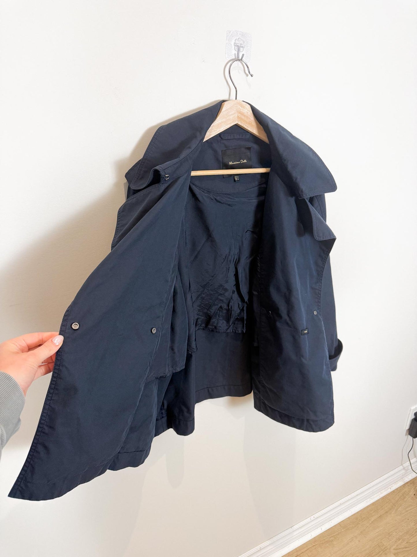 Massimo Duttio Short Trench Coat in Navy (Size M/L)