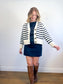 Sezane "Wilson Cardigan" in Ecru/Marine (Size S/M)