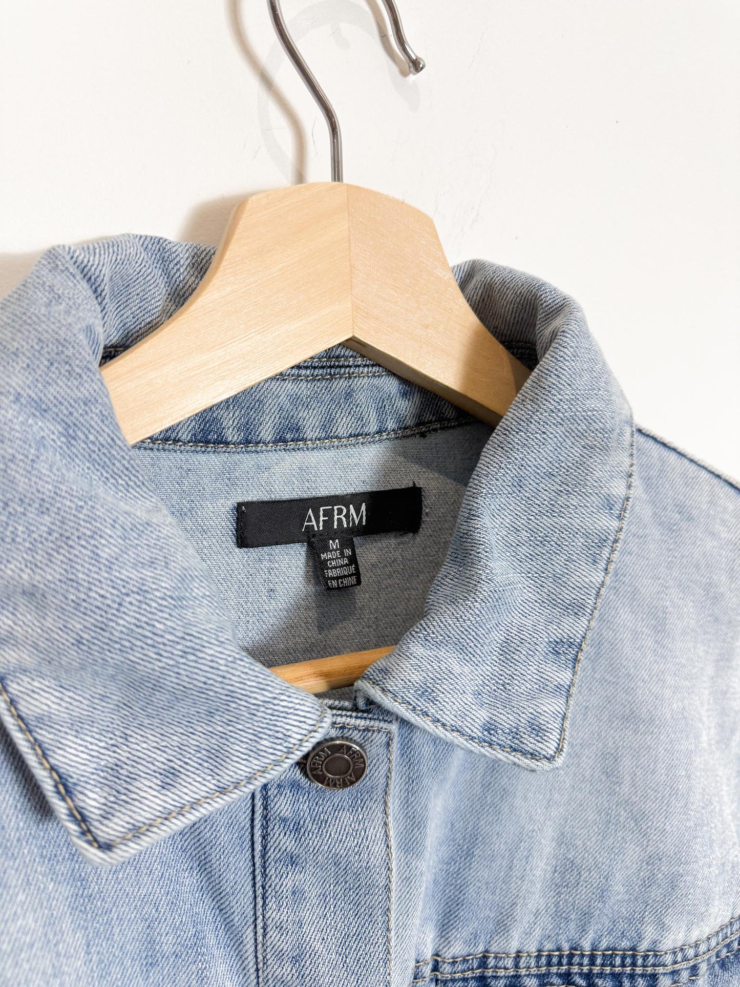 AFRM Light Wash Denim Jacket (Size M/L)