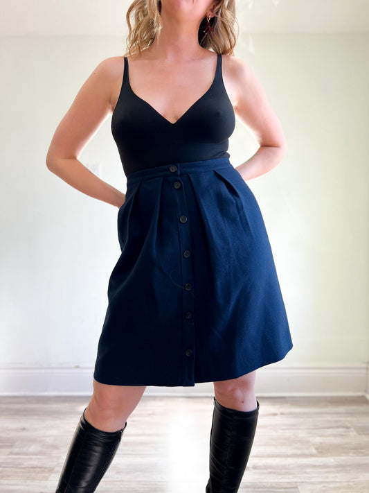 J.Crew Wool Mini Skirt in Navy (Size 16)