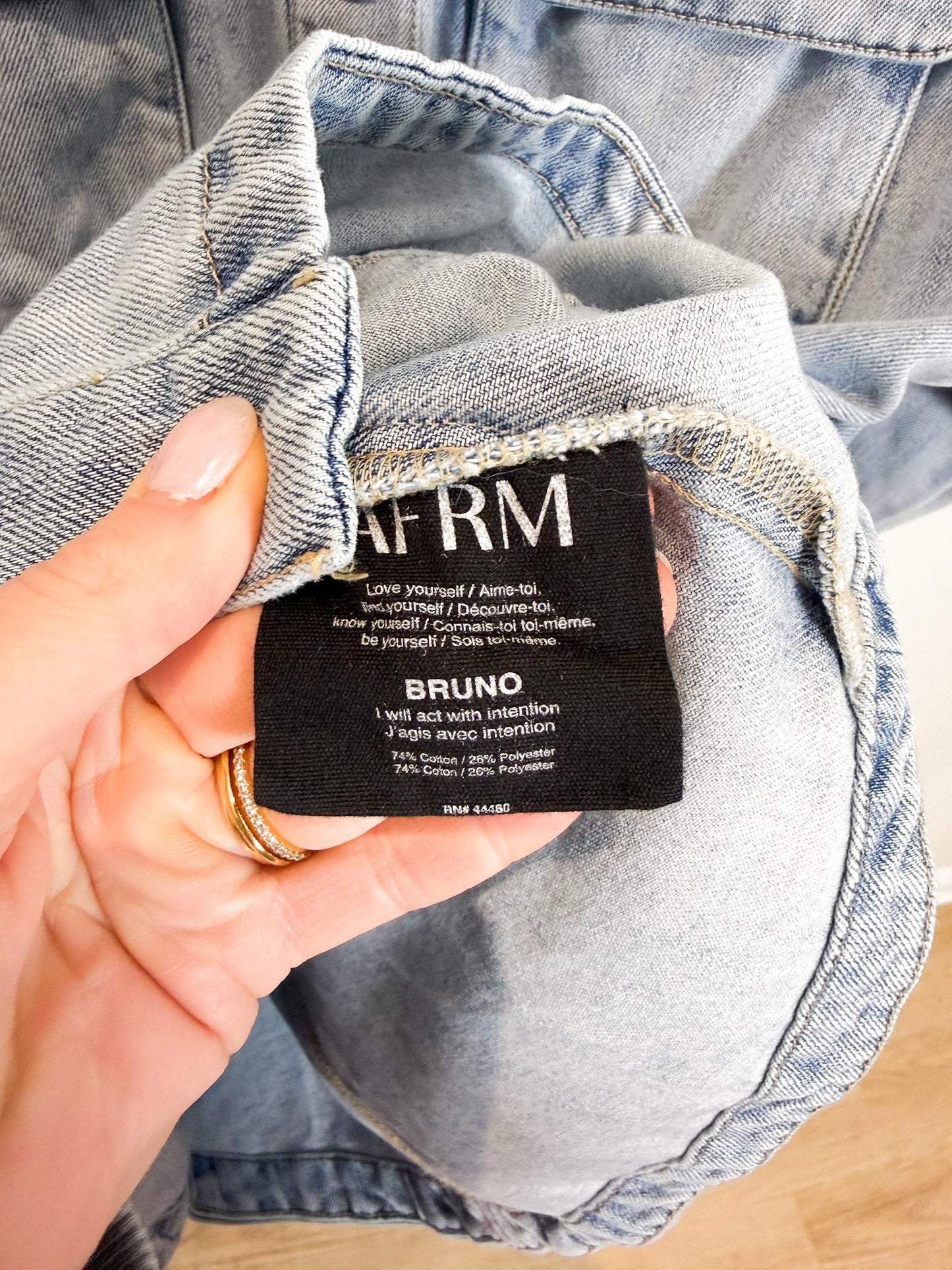 AFRM Light Wash Denim Jacket (Size M/L)