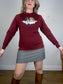FIORUCCI Crew Neck Angel Sweartshirt in Maroon (Size S/M)