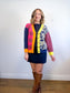 MDM Patchwork Cardigan in Hot Pink/Navy (Size S-L)
