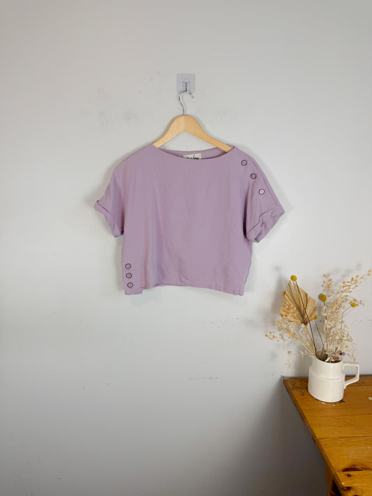 Melow Sustainable Cropped Shirt in Purple (Size XS/S)