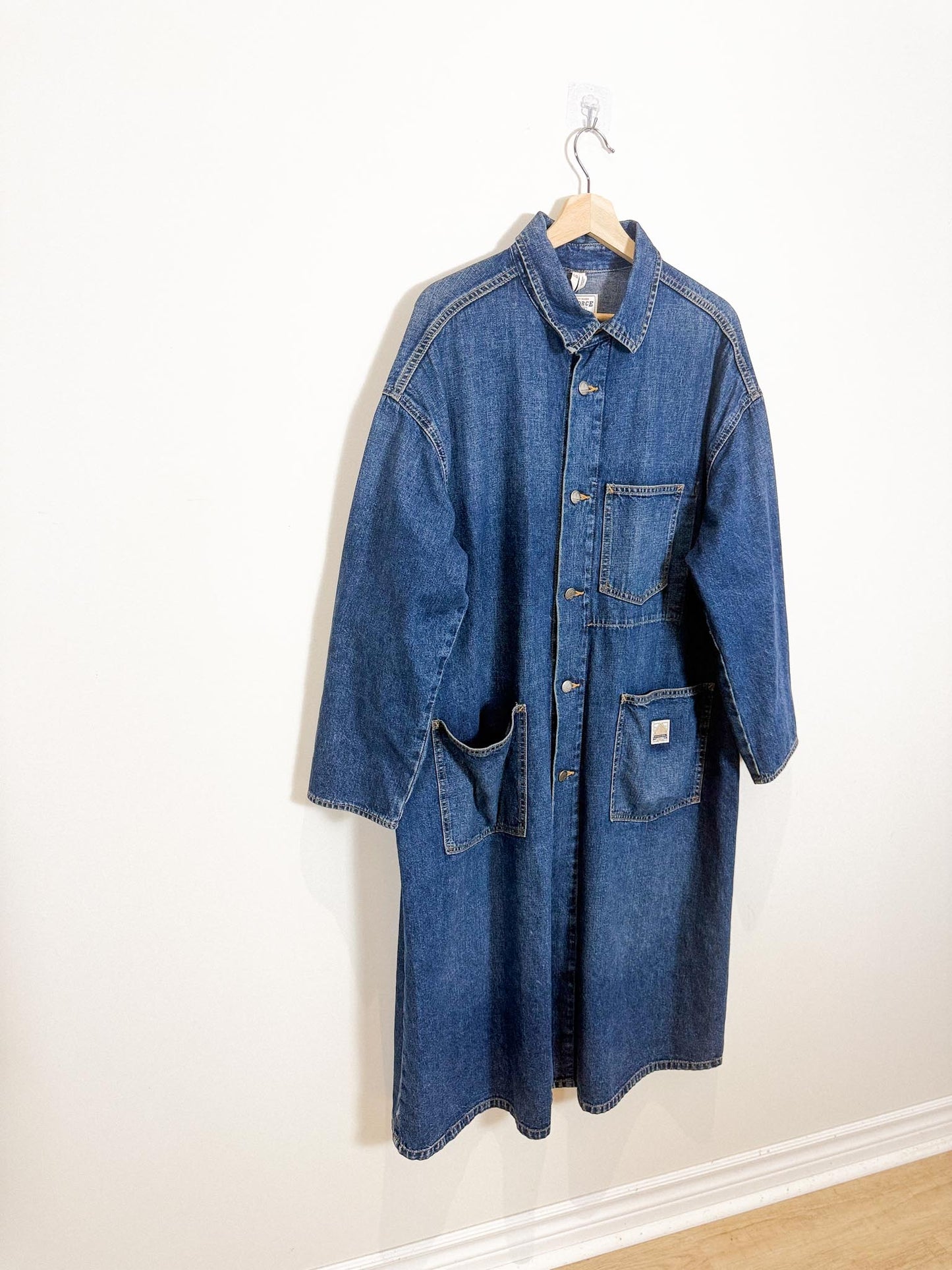 Gap Workforce Collection Long Denim Jacket (Size L)