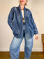Anthropologie "Pilcro Quilted Denim Kimono Jacket" (Size S/M)