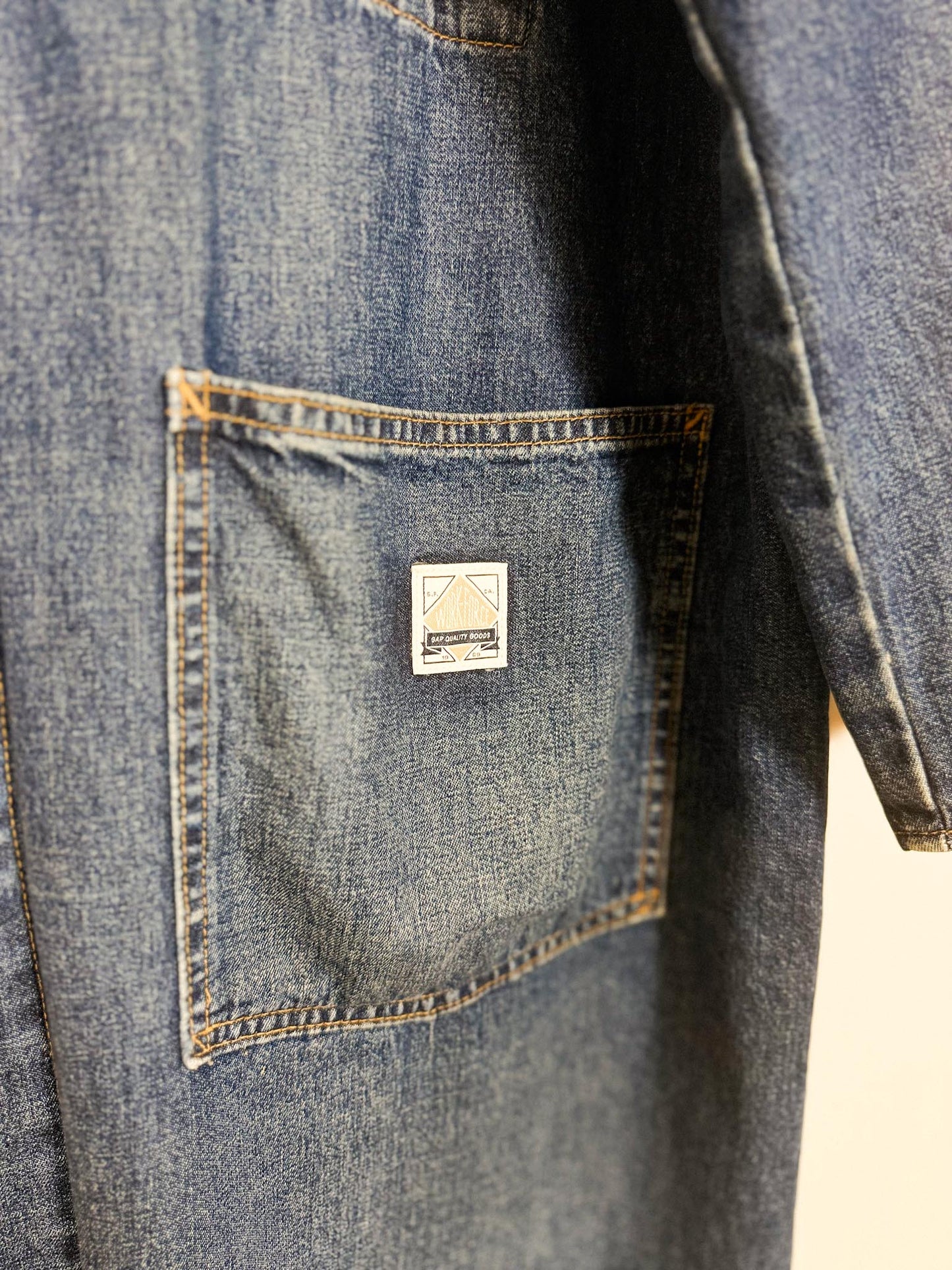 Gap Workforce Collection Long Denim Jacket (Size L)