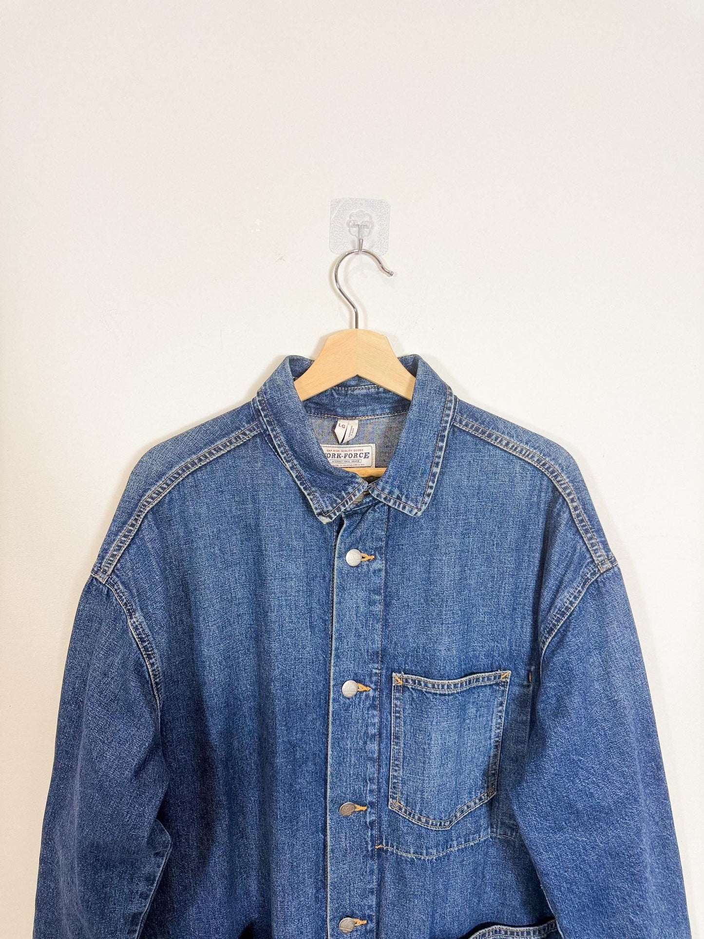 Gap Workforce Collection Long Denim Jacket (Size L)
