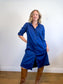 Universal Standard "Odeon Stretch Poplin Shirtdress in Blue" (Size M/L)