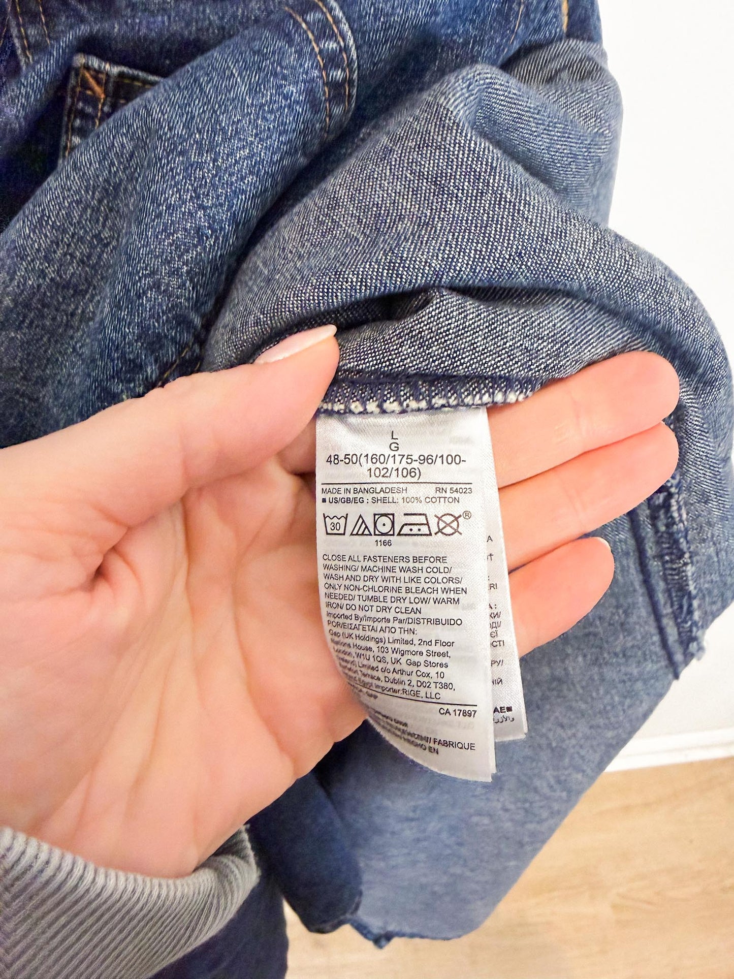 Gap Workforce Collection Long Denim Jacket (Size L)