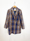 ICHI Plaid Coat in Navy/Brown (Size M/L)