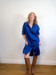 Universal Standard "Odeon Stretch Poplin Shirtdress in Blue" (Size M/L)