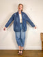 Anthropologie "Pilcro Quilted Denim Kimono Jacket" (Size S/M)