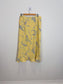 Vintage REVERSIBLE Floral & Paisley Midi Skirt in Yellow (Size L)