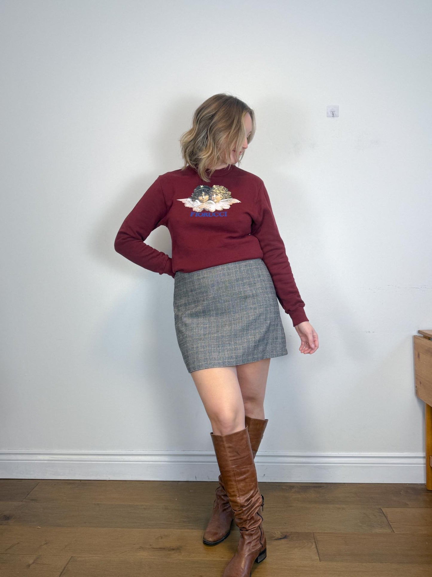 Hudson North Plaid Wool Mini Skirt (Size 14)