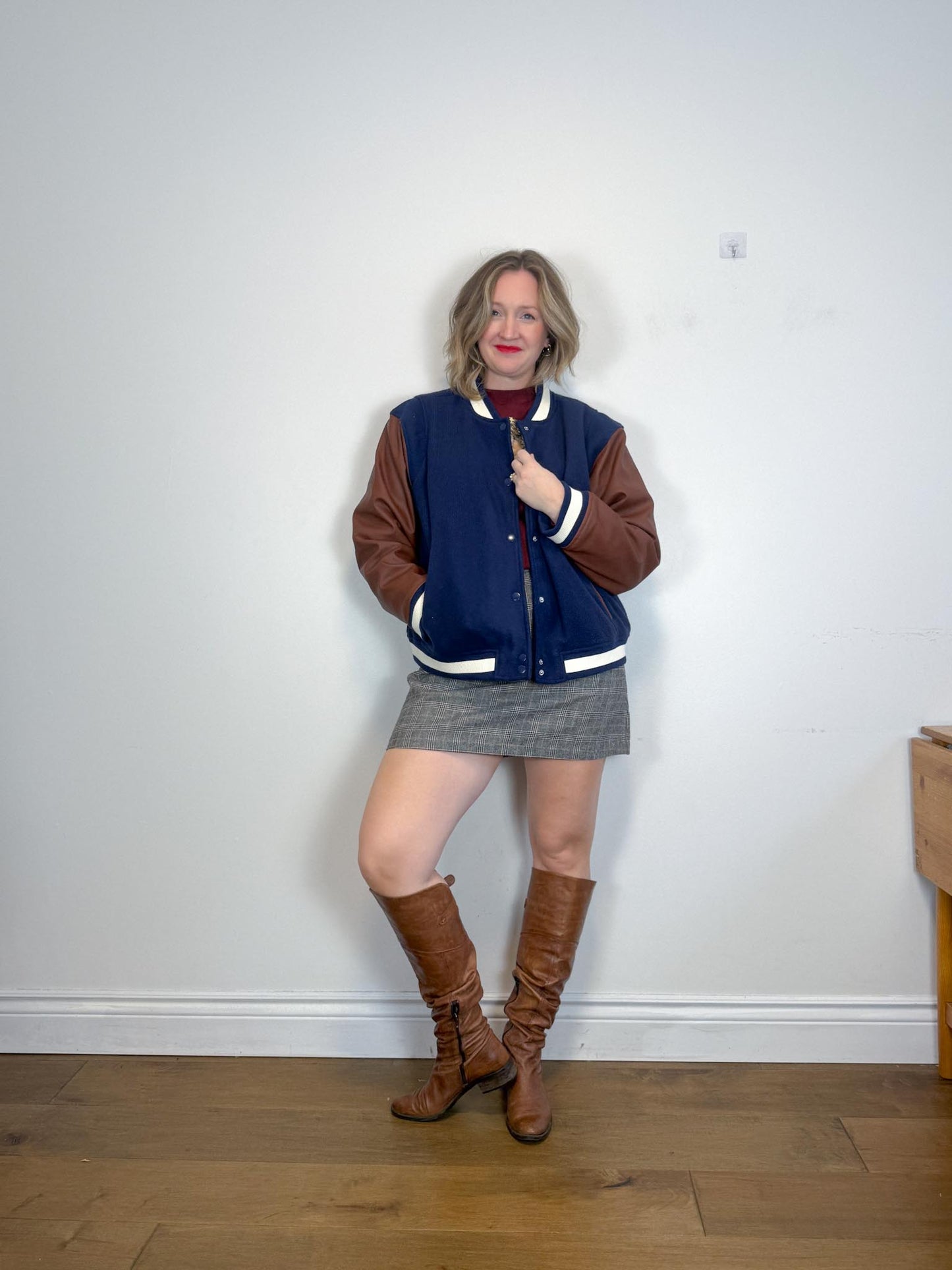 Hudson North Plaid Wool Mini Skirt (Size 14)