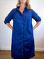 Universal Standard "Odeon Stretch Poplin Shirtdress in Blue" (Size M/L)
