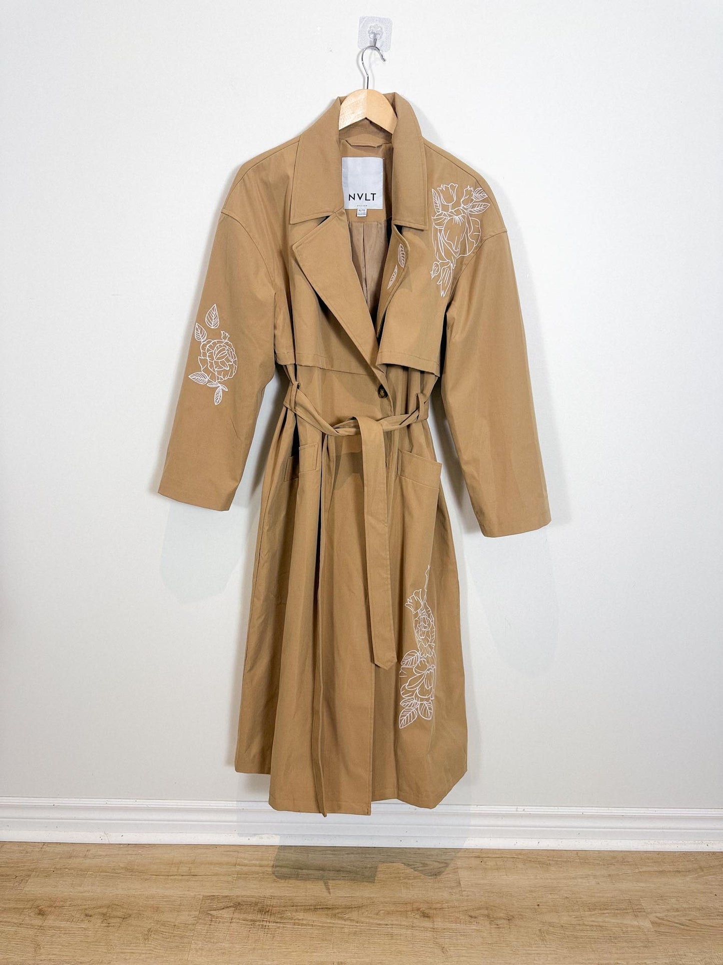 Anthropologie NVLT Embroidered Trench Coat (Size XL)