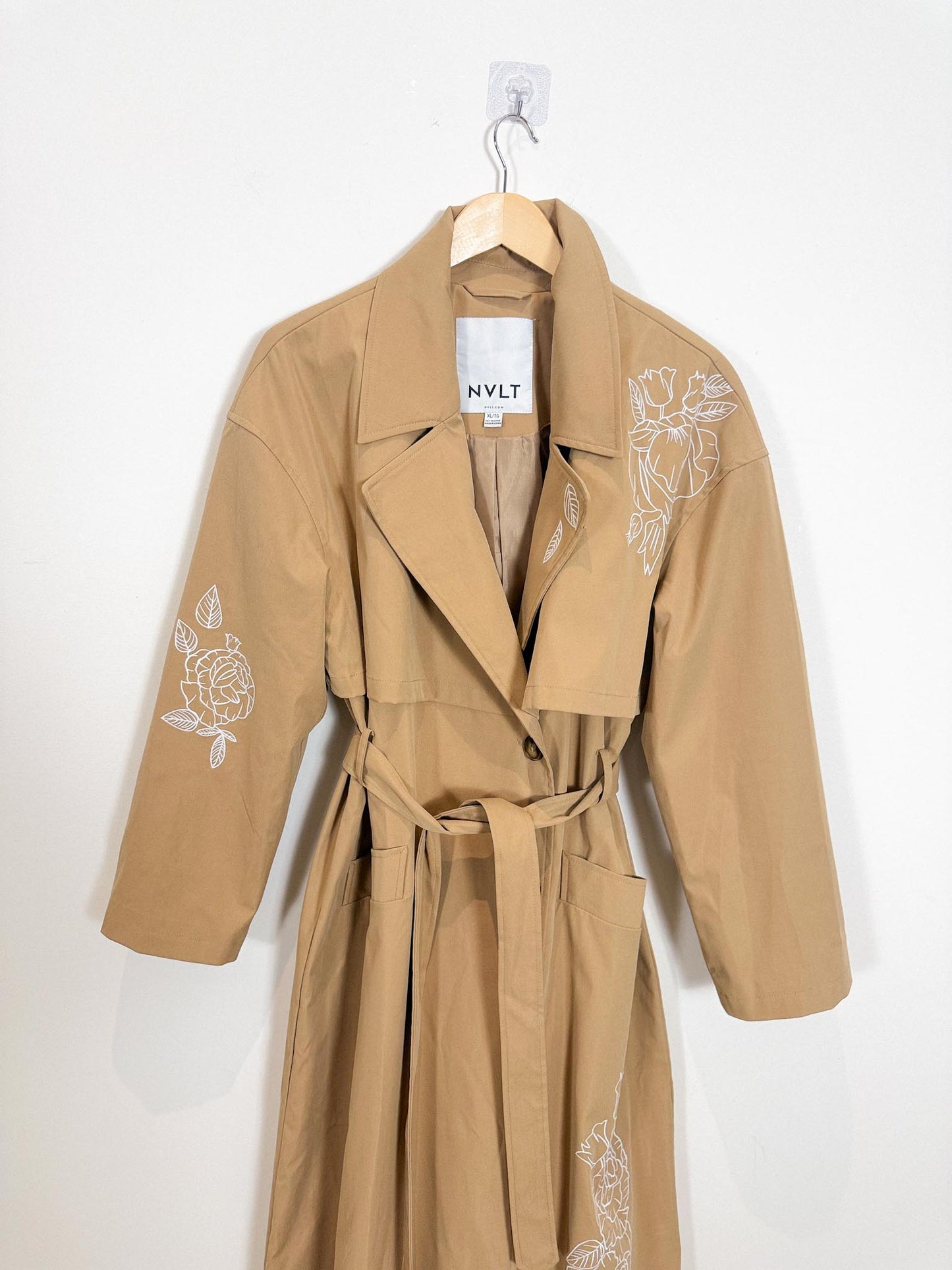 Anthropologie NVLT Embroidered Trench Coat (Size XL)
