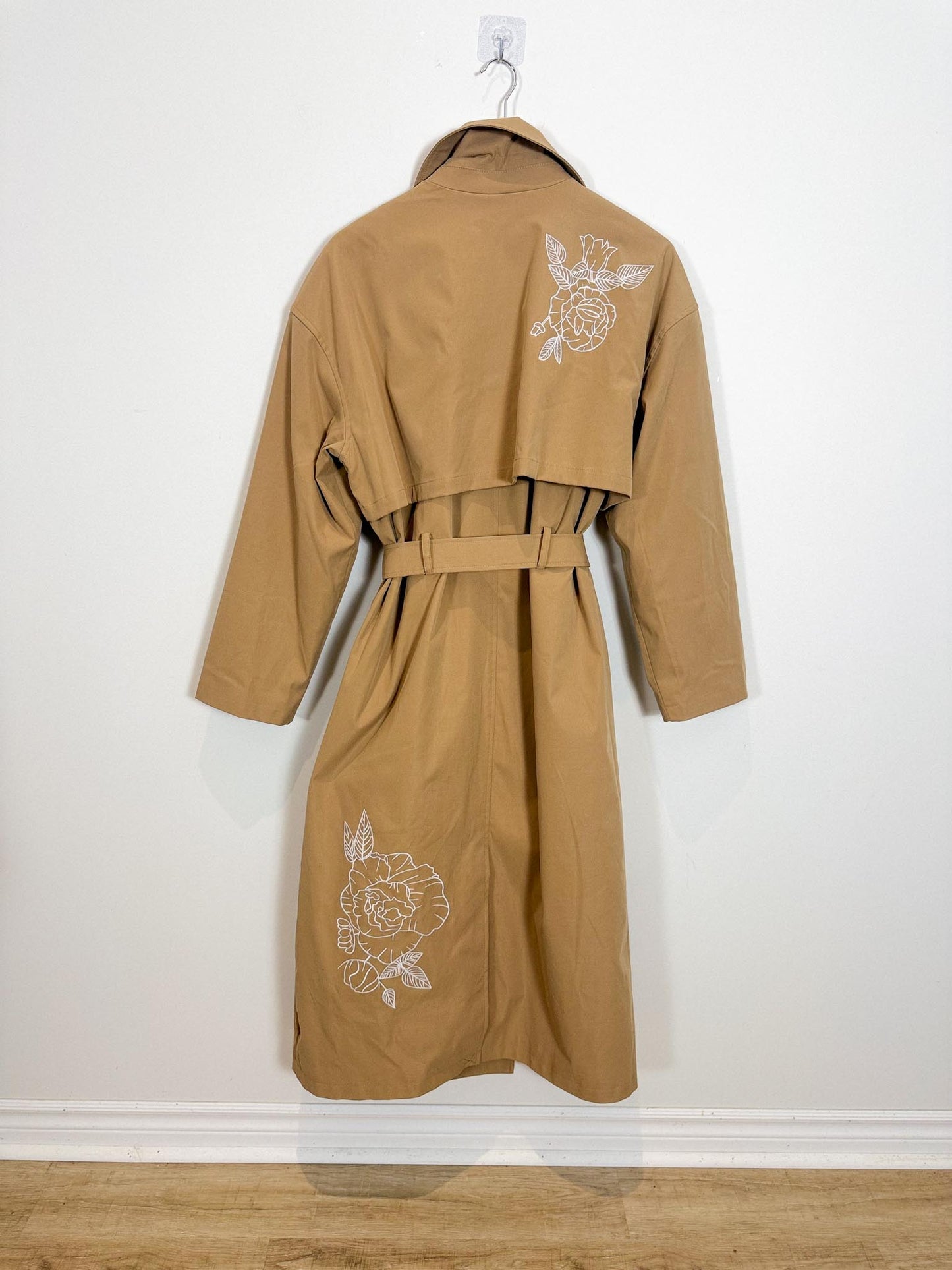 Anthropologie NVLT Embroidered Trench Coat (Size XL)
