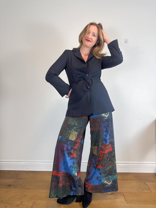 ALOHAS "Geri Pinstripe Blazer in Navy" (Size XS-M)