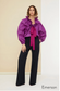 PATOU Designer "Patou Drawstring Collar Top in Eco-Friendly Faille in Anemone" (One Size)