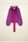 PATOU Designer "Patou Drawstring Collar Top in Eco-Friendly Faille in Anemone" (One Size)