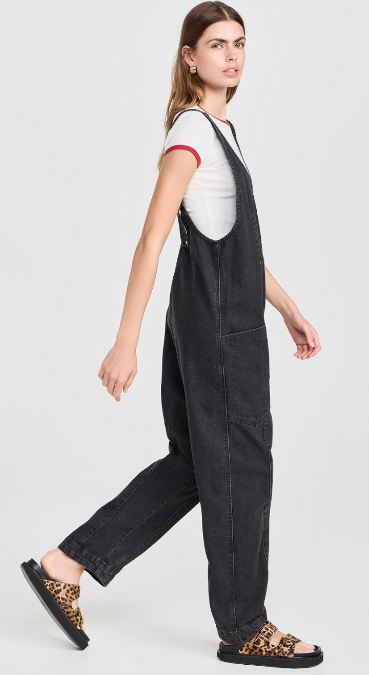 Free People "High Roller Jumpsuit in Black Denim (Size S/M)