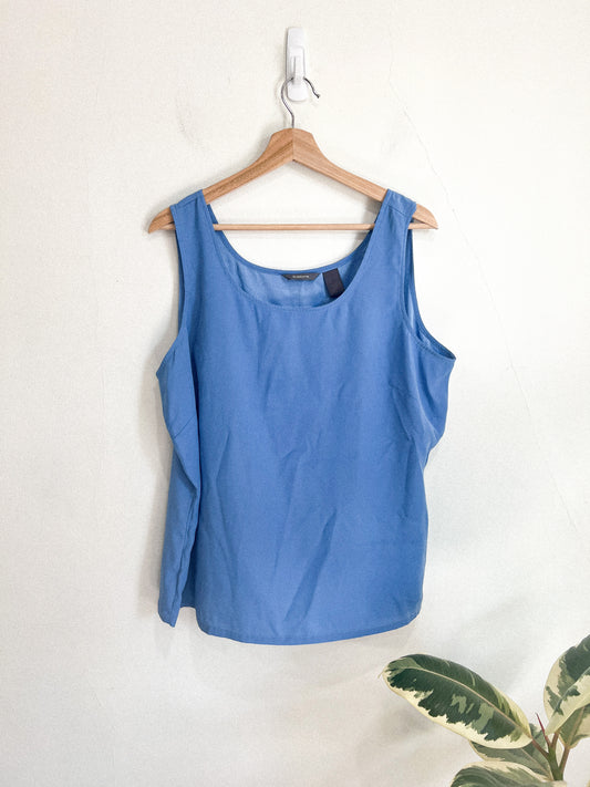 Liz Claiborne Blue Satin-like Tank (Size XL)